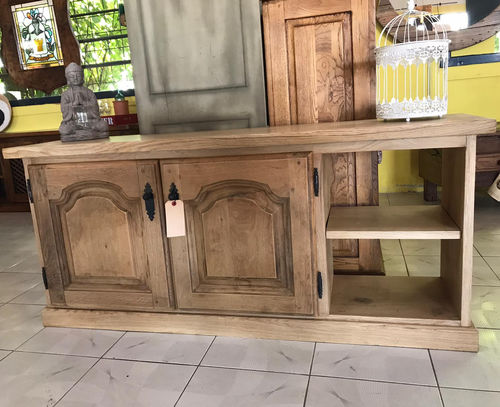 Sideboard / rustikaler Stil - B-14 - El roure vell - Eiche / mit Regal / mit Schwingtür