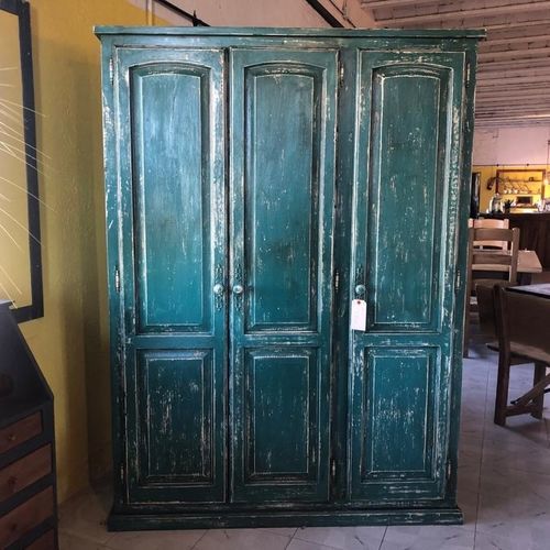 Kleiderschrank / rustikaler Stil - AR-01 - El roure vell - Holz / mit Schwingtür / blau