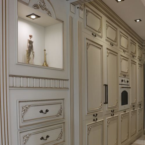 Klassischer Lagerschrank für Küchen - Tugra Mobilya - lackiertes Holz / für Gewerbegebrauch