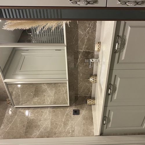 Moderne Badezimmerschrank mit Spiegel - Tugra Mobilya - für Privatgebrauch / für Hotels / MDF