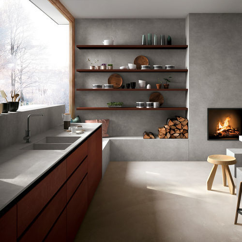 Feinsteinzeug-Verkleidungsplatte - METAL CORTEN    - Infinity surfaces - für Fußboden / wandmontiert / für Bad