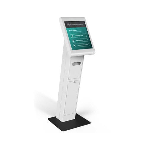 Infosäule für den Innenraum - QUARTZ DISPENSER - PARTTEAM & OEMKIOSKS - für Warteschlangenmanagement / mit Multi-Touch-Screen