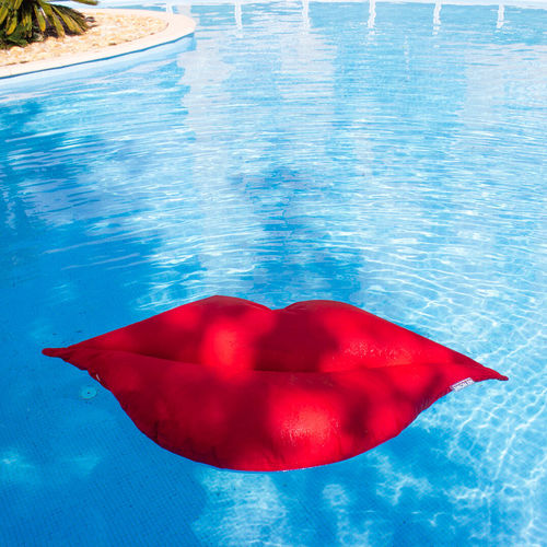Sitzsack / originelles Design - XL LIP - MX HOME - Stoff / mit abziehbarem Bezug / rot