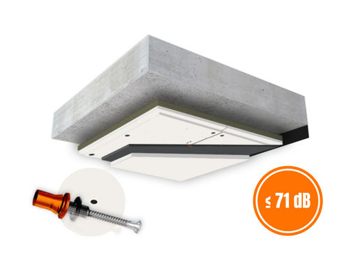 Schalldämmplatte für Decke - C-MUTE SYSTEM&trade; 63 - DECIBEL PLC - rechteckig / Metalloptik / weiß