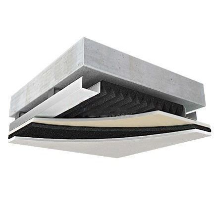 Schalldämmplatte für Decke - C-BLOCK SYSTEM&trade; - DECIBEL PLC - Polyurethanschaum / andere Formen / Holzoptik