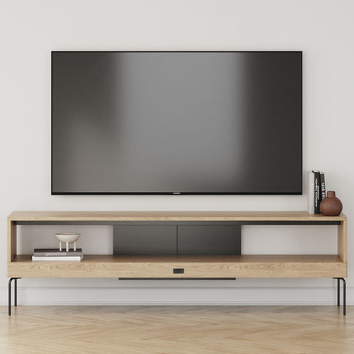 Fernsehmöbel / minimalistisches Design - Ehe - Kaissu - lowboard / mit Regal / Eiche