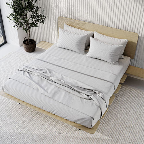 Doppelbett - Ída - Kaissu - minimalistisches Design / Kopfteil / mit Nachttisch