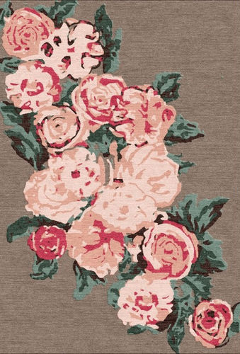 Moderner Teppich - BABYLIC - The rug couture - Blumenmotive / Wolle / Viskose