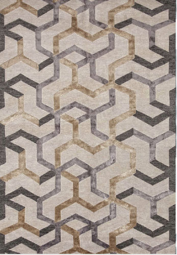 Moderner Teppich - NITROMEP - The rug couture - mit geometrischen Motiven / Naturfaser / rechteckig