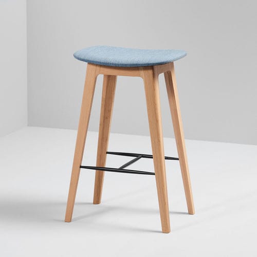 Moderner Barhocker - NORDIC : REMIX 2 - SACKit - Leder / Gestell aus Eiche / Polster