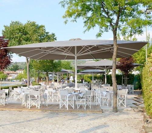 Quadratischer Sonnenschirm - Titano Classic - Eredi di Pozza, IL PARCO - rechteckig / mit Zentralmast / teleskopisch