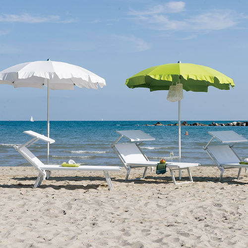 Runder Sonnenschirm - SILICE SEASIDE - Eredi di Pozza, IL PARCO - mit Zentralmast / Stoff / Aluminium