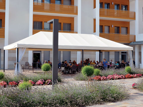 Pavillon / massives Aluminium - Eredi di Pozza, IL PARCO - Stoffdach / für Gewerbegebrauch