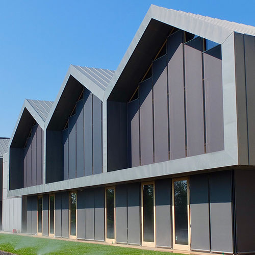 Flachoptik-Fassadenverkleidung - LINE - Windwall - Paneel / Aluminium / Stahl