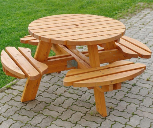 Klassischer Picknicktisch - RONDO  - Tiptiptap - Kunststoff / Gestell aus Kunststoff / rund