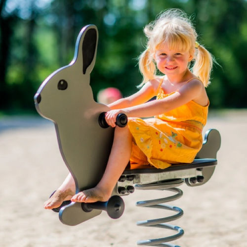 Stahl-Federwippe - RABBIT  - Tiptiptap - HDPE / Tier / 1 Person