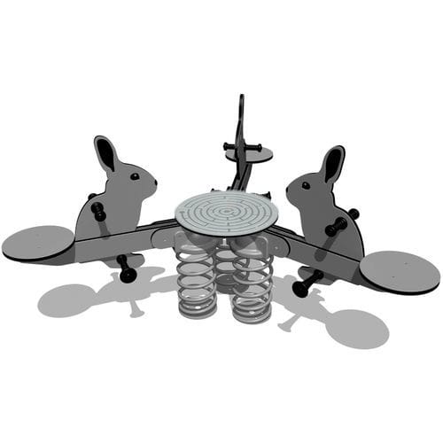 Federwippe / galvanisiertem Stahl - RABBITS - Tiptiptap - HDPE / Tier / 3 Plätze