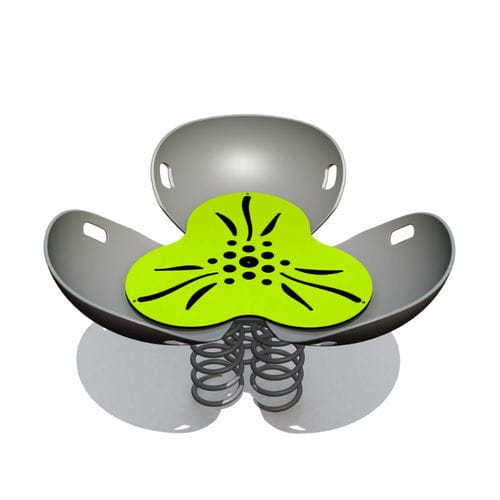 Stahl-Federwippe - LILY  - Tiptiptap - HDPE / Blumen / 3 Plätze