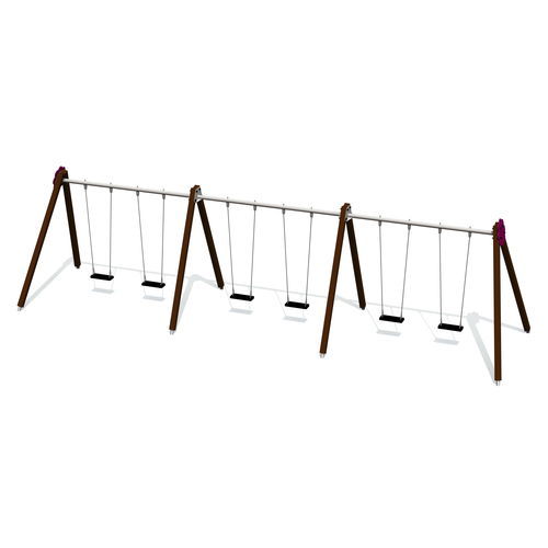 Holzfurnier-Schaukel - BELL-FLOWER - Tiptiptap - Metall / HDPE / Spielplatz