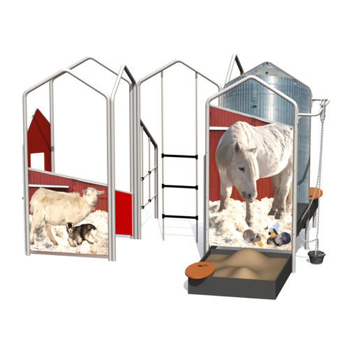 Metall-Spielplatzgerät - FARMING COMPLEX MEDIUM  - Tiptiptap - Edelstahl / Sperrholz / HDPE