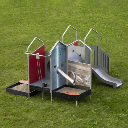 Metall-Spielplatzgerät - FARMING COMPLEX LARGE  - Tiptiptap - Edelstahl / Sperrholz / HDPE