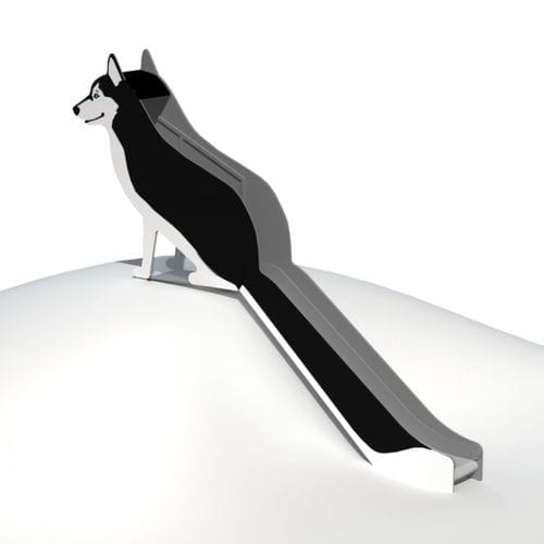 Gerade Rutsche - HUSKY - Tiptiptap - für Spielplätze / Edelstahl / HDPE