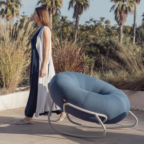 Sessel / originelles Design - Bloom Base - OGO - Acrylgewebe / Eisen / mit abnehmbarem Kissen