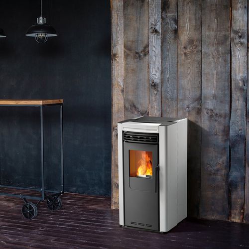 Pelletkaminofen - GAIA PIU - paterno - 8 kW / modern / Stahl