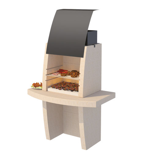 Holzkohle-Gartengrill - FORMENTERA - LineaVz - Holz / festinstalliert / Marmor