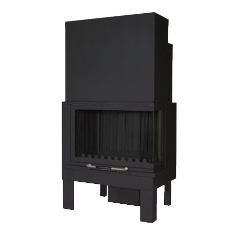 Geschlossene Feuerstelle / Holz - ANGOLARE 80 R/L - LineaVz - Ecken / Stahl / Glas