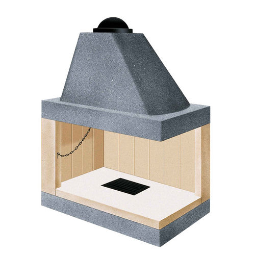 Holzkamin - VZ 100 KD-KS - LineaVz - freistehend / Ecken / offene Feuerstelle