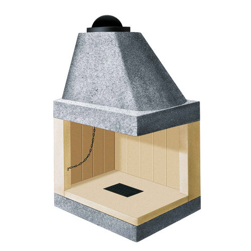 Holzkamin - VZ 80 KD-KS - LineaVz - freistehend / Ecken / offene Feuerstelle