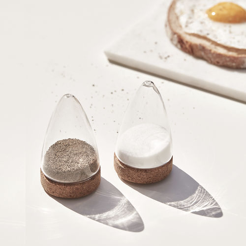 Salz- & Pfefferstreuer / geblasenes Glas - BOEIEN - puik - Kork