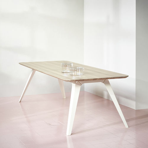 Moderner Tisch - FOLD - puik - Eiche / Gestell aus Stahl / rechteckig