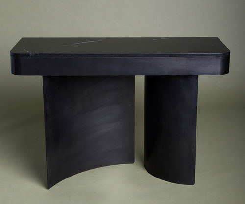 Moderner Konsolentisch - CRESCENT - KIN & COMPANY - Marmor / Gestell aus Stahl / rechteckig