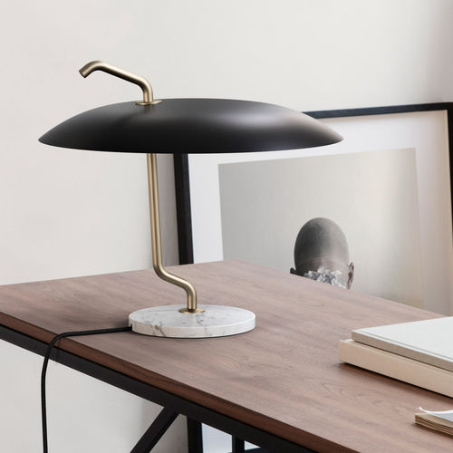 Bürolampe - 537 - Astep - Aluminium / poliertes Messing / Marmor