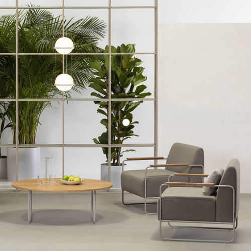Moderner Sessel - DULA - Vergés - Stoff / Sperrholz / modular