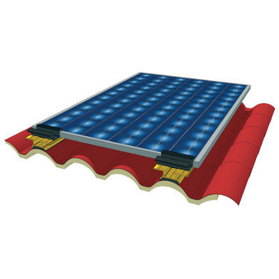 Montagesystem für Ziegeldach - ISOCOPPO FV - Alubel - Aufdach / Solar / für Photovoltaik-Folien