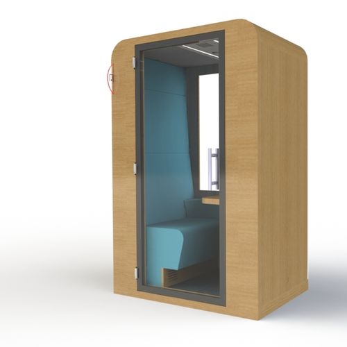 POD-Büro / Akustik - UNO KHARA - SBS - ergonomisch / mit integrierter LED-Beleuchtung / Glas