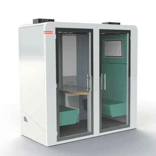 POD-Büro / Akustik - PROCYON DUO - SBS - mit integrierter LED-Beleuchtung / Glas / für Großraumbüros