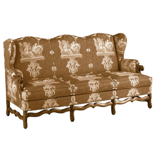 Sofa / Ludwig XIII. - CA1327 - Henryot & Cie - Stoff / Ohren / braun