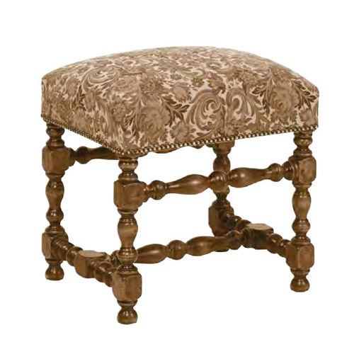 Hocker / Ludwig XIII. - Henryot & Cie - Gestell aus Holz / Polster / mehrfarbig