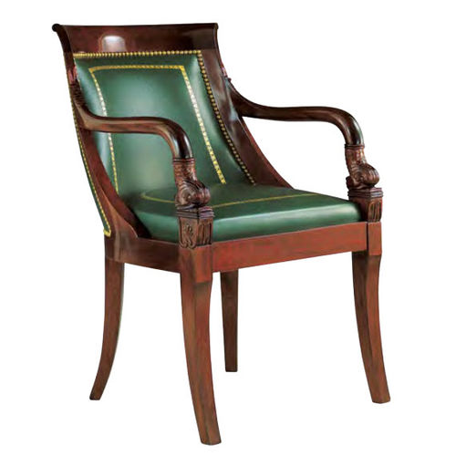 Empire-Stil-Stuhl - FA35  - Henryot & Cie - für den Innenraum / Leder / Polster