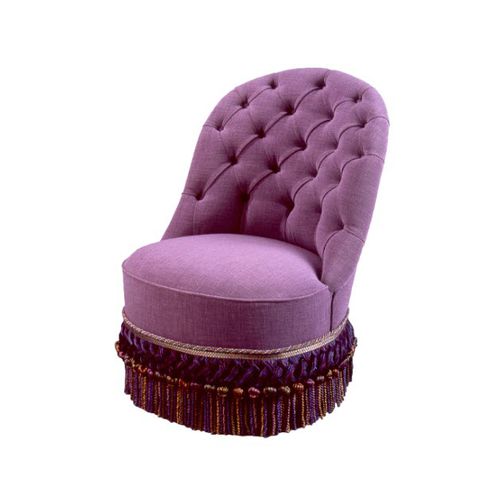 Kaminsessel / Napoléon III. - Stil - FA14 BIS - Henryot & Cie - Stoff / rosa