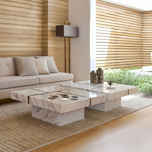 Moderner Couchtisch - BAIES - ANAKTAE - Marmor / Gestell aus Marmor / quadratisch