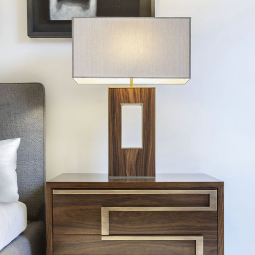 Tischlampe - APATHE - ANAKTAE - Messing / Seide / Holz