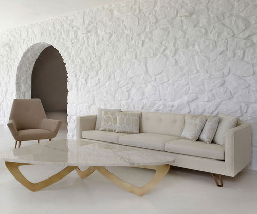 Modernes Sofa - AMORS - ANAKTAE - Samt / beige / schwarz