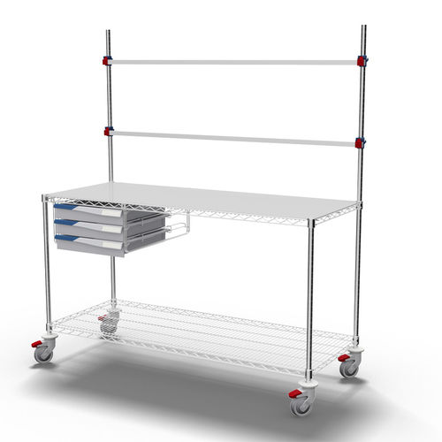 Moderner Tisch - Procedure - Francehopital - HPL / Gestell aus verchromtem Stahl / Gestell aus ABS