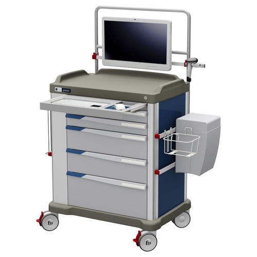 Wagen für Gesundheitseinrichtungen - EWORK CART ON PRESTO - Francehopital - für Krankenhaus / mit Tablet-Halterung / mit Aufsatz
