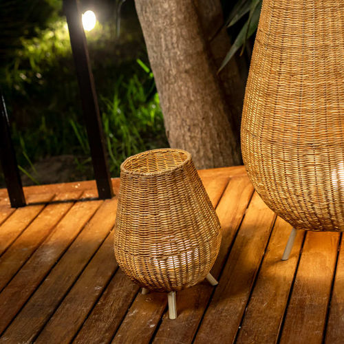 Tischlampe - SAONA 30 - NEWGARDEN - Naturfaser / modern / schnurlos